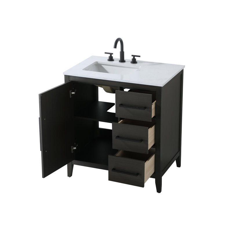 Meuble-lavabo simple 32 po, Brun moka