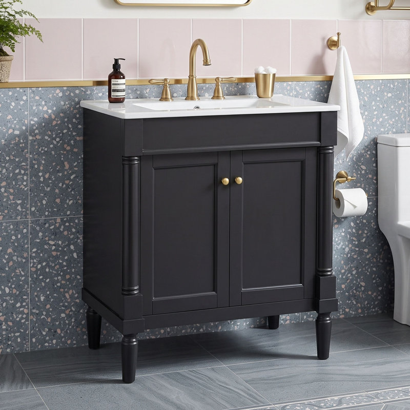 Meuble-lavabo moderne avec lavabo en céramique