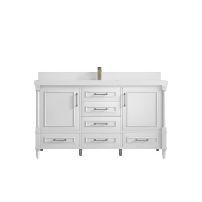 Aberdeen 60'' Single Bathroom Vanity with Quartz Top