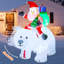 GOOSH 6.6 FT Animated Christmas Inflatable Santa Claus Riding Polar Bear with Shaking Head