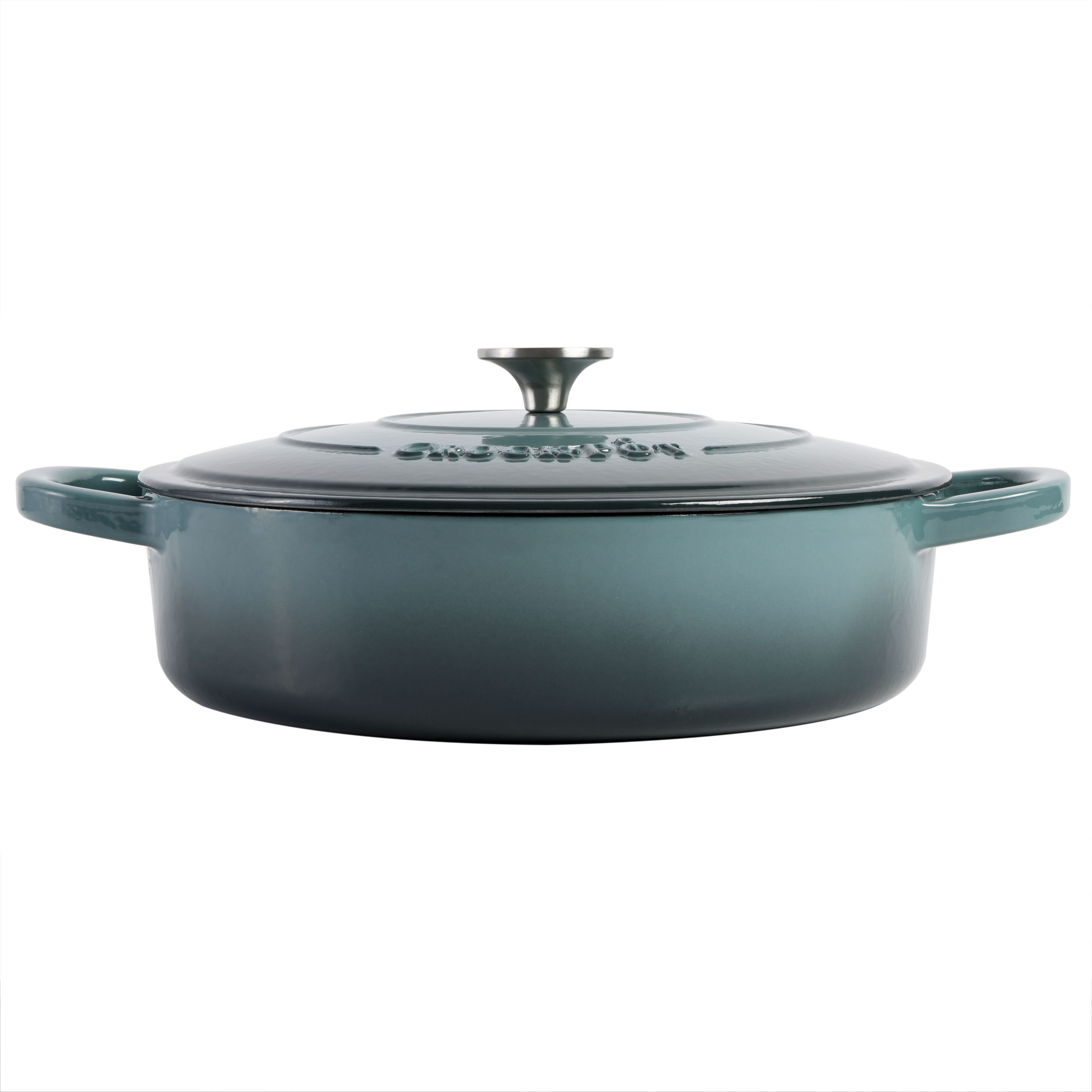 Crock-Pot Crock Pot Artisan 7 Quart Enameled Cast Iron Oval Dutch Oven in  Slate Grey in the Cooking Pots department at