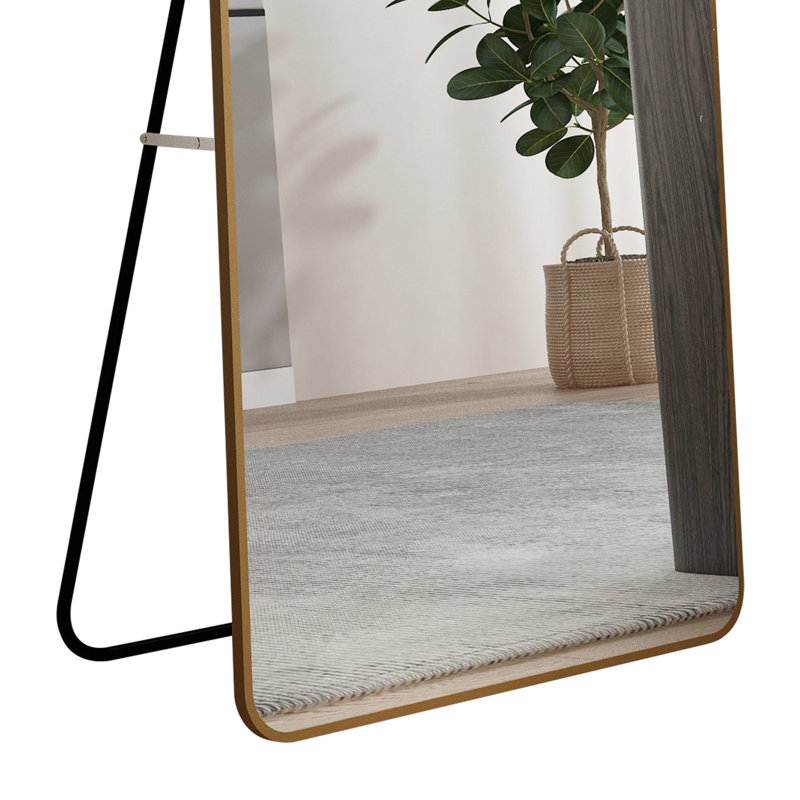 Oversized Gold Frame Arched Wall Mirror, 64.9" X 23.2", For Bathroom And Bedroom Decor Full Body 64.9 Inches Tall 23.2 Wide,
