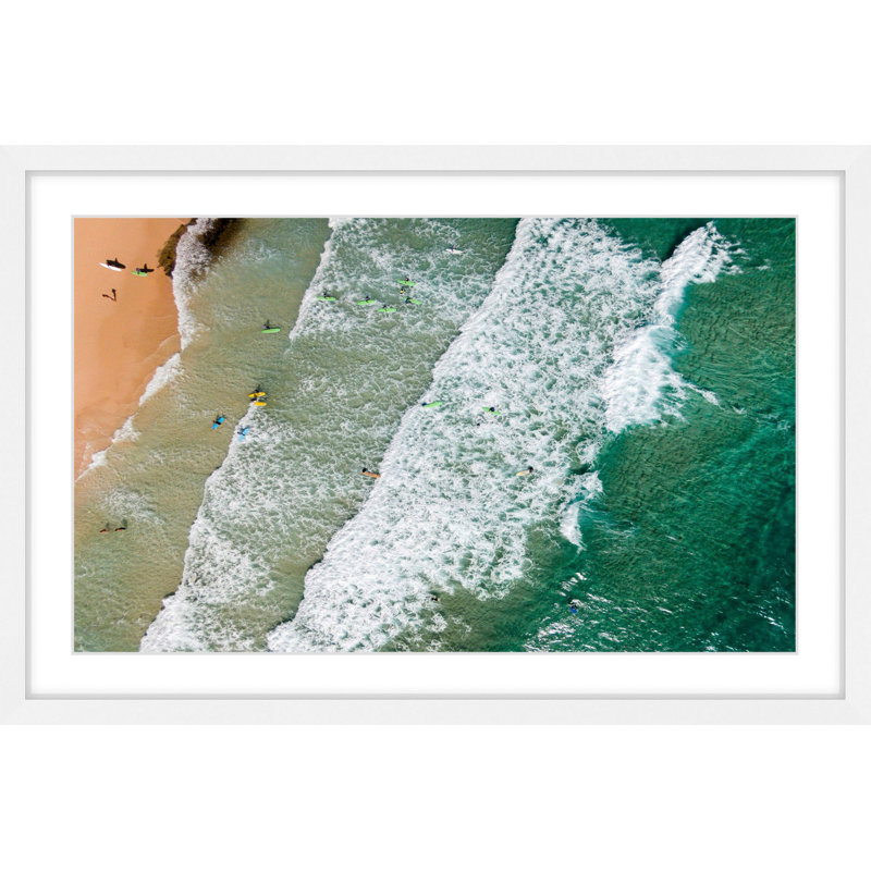 «Crashing Waves», reproduction de photo encadrée, Cadre blanc, H 8 po x l 12 po