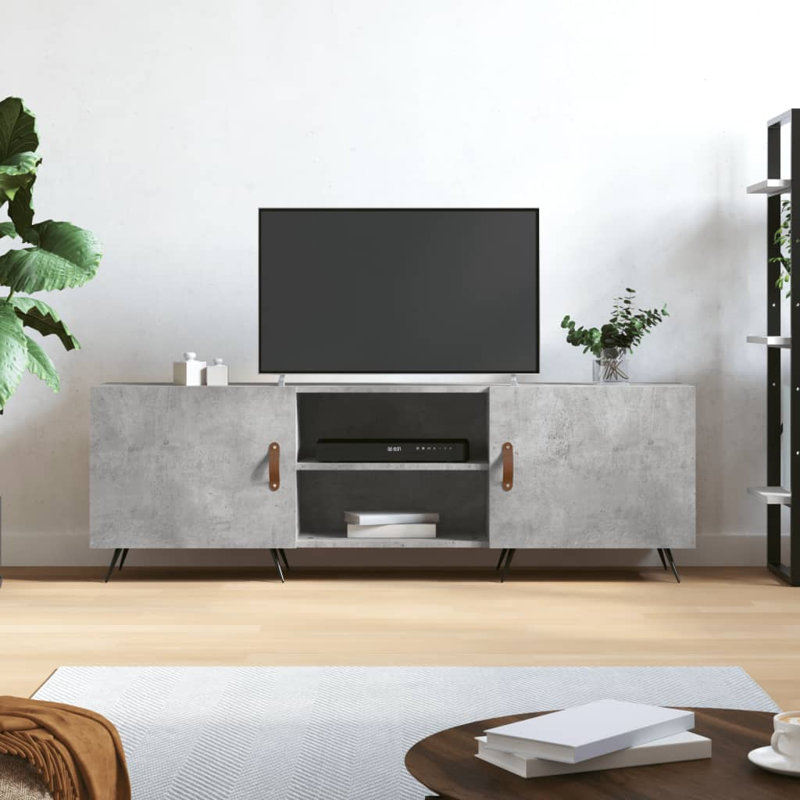 vidaXL TV Cabinet TV Unit Sideboard Media Unit Side Cabinet Engineered Wood, Concrete Grey