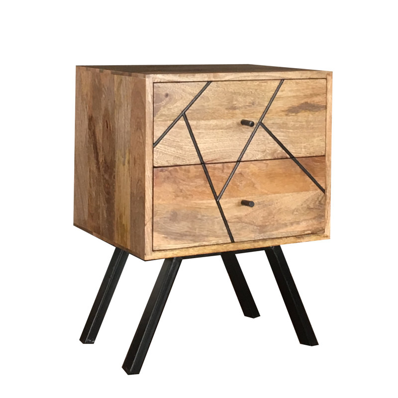 Saul 40cm W Solid Wood Bedside Table