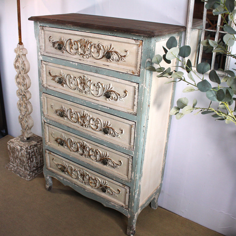 Commode d'entrée vintage en bois massif français