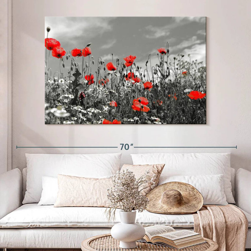 Champ de coquelicots, H 34 po x l 51 po