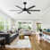 Hadeeqa 65'' Large Gold Indoor/Covered Outdoor Ceiling Fan with Light and Remote, 6 Plywood Blades, 6-Speed Quiet DC Motor, LED Tri-Color Temperature, Memory Function, Timer, 6''/12'' Downrods