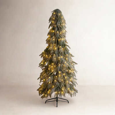 Flocked Pre-Lit Pine Christmas Tree