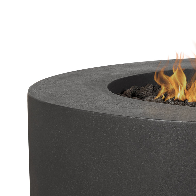 La Valle Concrete Propane Fire pit Table, Carbon