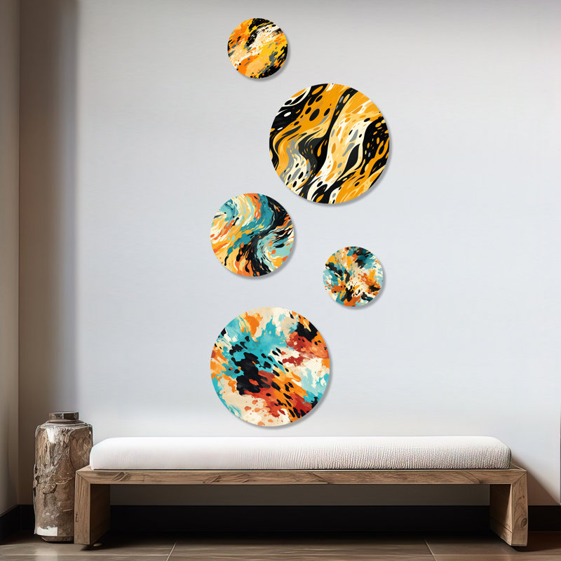 Cleophas - ensemble d'art mural rond 5 pièces Animal Glam