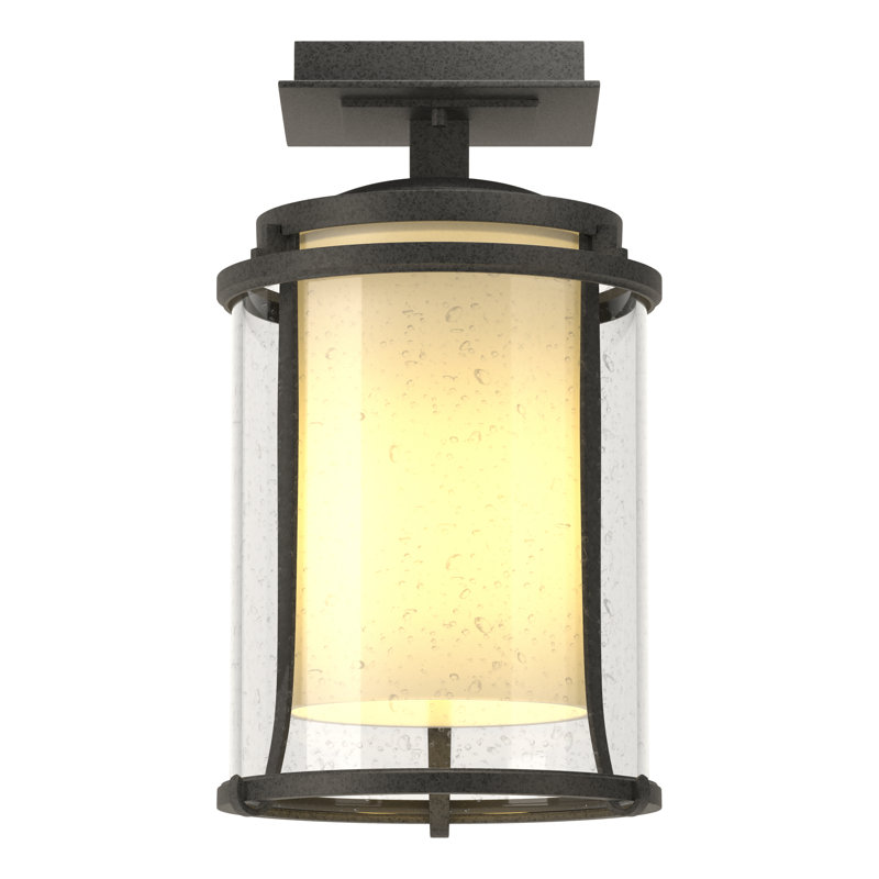 Meridian 1 - Light 7.7" Simple Cylinder Semi Flush Mount, Natural lron