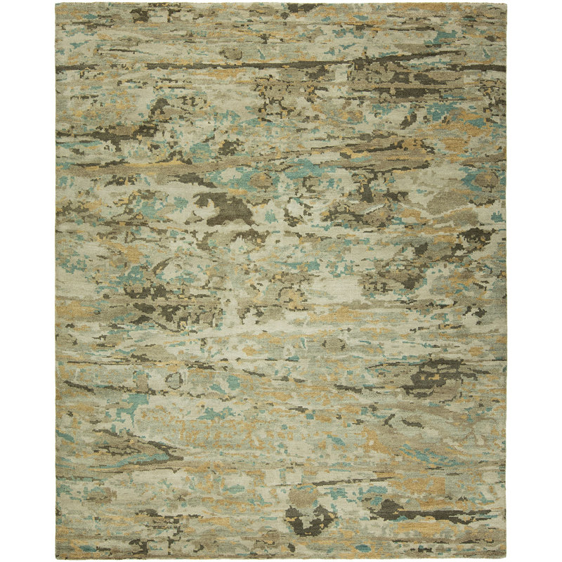 Shami Wool Camouflage Area Rug, Rectangle 12' x 15'