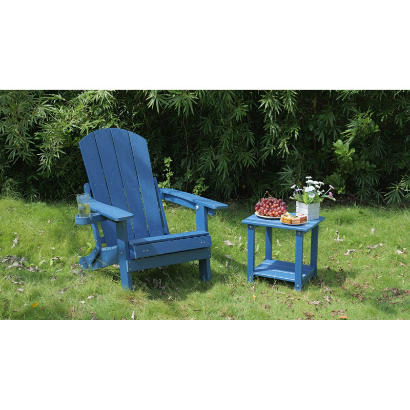 2-Piece All-Season Outdoor Lounge Chairs For Patio Leisure & Garden Relaxation Moments, Dark Blue
