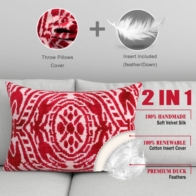 Lumbar Pillow Cover & Insert, Damask