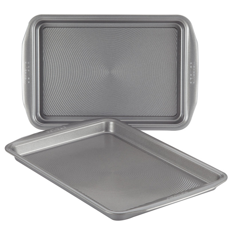 Circulon Bakeware Nonstick Baking Pans / Cookie Pan Set, 9 Inch x 13 Inch and 10-Inch x 15-Inch, Gray