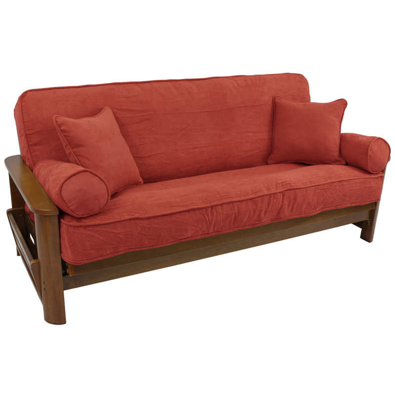 Housse pour futon à coussins carrés/rectangulaires, Rouge cardinal