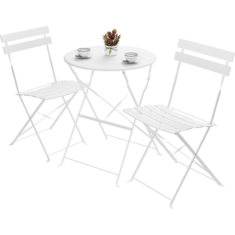 2 - Person Steel Dining Set, White
