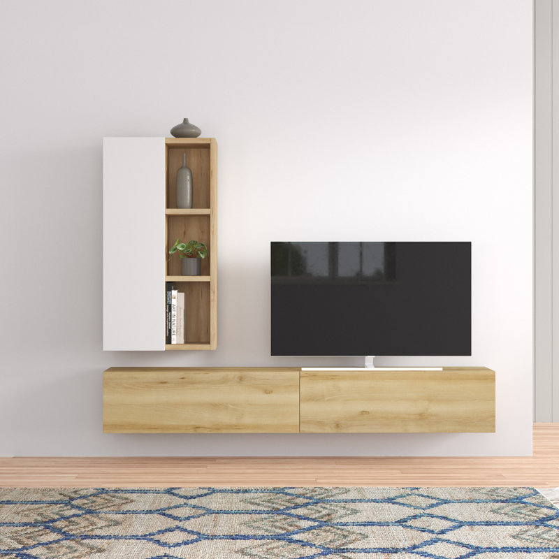 Alban Unfinished Entertainment Centre for TVs up to 50", Oak White