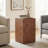 Premium Burl Walnut Veneer Cube Table with Height Adjustable Versatility