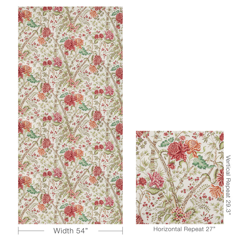 Manoir Luberon Print 100% Cotton Fabric, Berry/Leaf