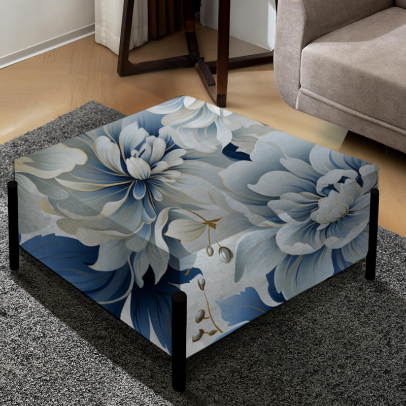 Damas blanc et bleu à motif floral Misty Misty