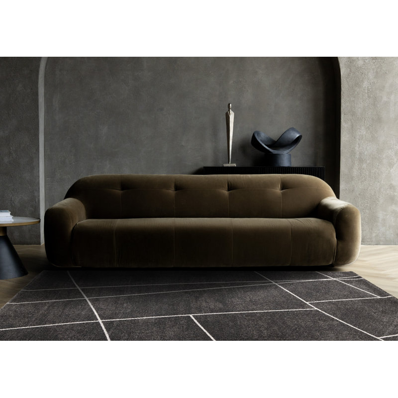 Tapis gris anthracite dense Dharamvir, Rectangle 7 pi 10 po x 11 pi 2 po