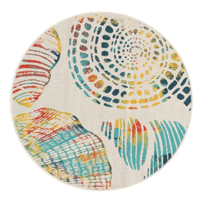 Tapis intérieur / extérieur bleu / rouge / jaune en polypropylène tissé à la machine 4 pi 1 po Gaultier