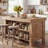 Wood Kitchen Island With Storage Shelf, 55.12" Farmhouse Kitchen Prep Table For Dining Room-1765606558