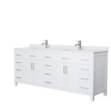 Beckett 84" Freestanding Double Bathroom Vanity with Cultured Marble Top