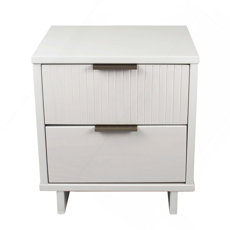 18" Nightstand In White (2-Drawer), White