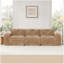 Canapé 110 po sans tissu avec velours doux et capitonné, canapé modulaire modulaire, éponge haute densité 32D, conception antidérapante, fond ergonomique, aucun assemblage requis, pour étude, cinéma maison, chameau-1283026657