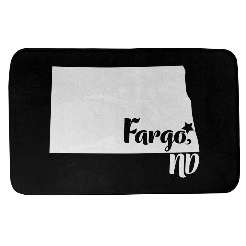 Memory Foam Non-Slip Bath Rug, 17" W x 21" L, Blue, Fargo North Dakota