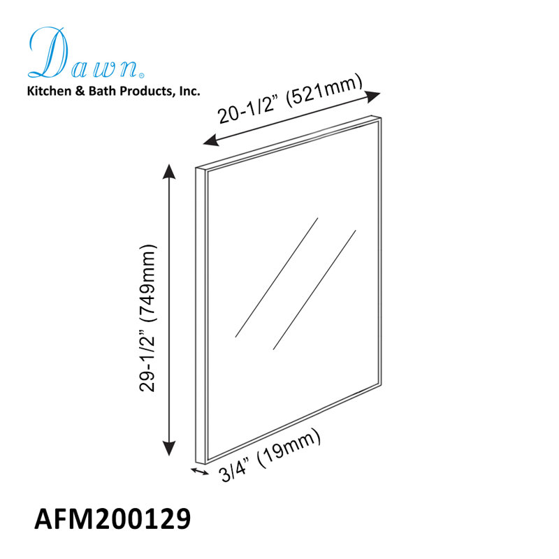 Akhavi Metal Flat Wall Mirror, 29.5" H x 20.5" W