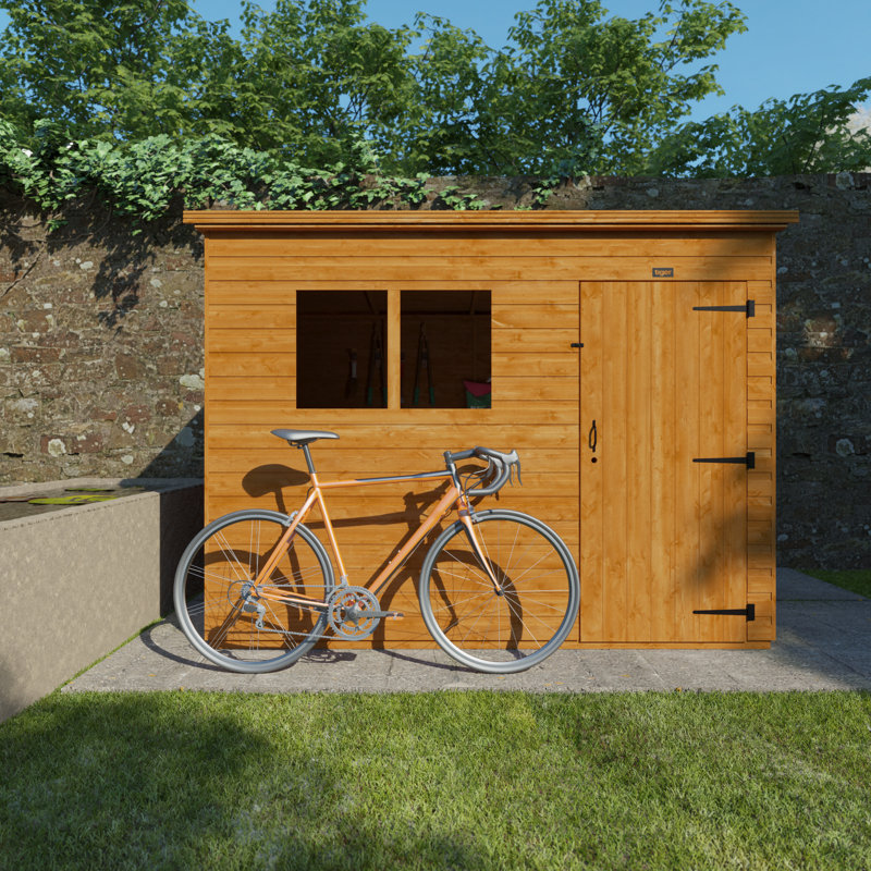 Solid Wood Shiplap Pent Garden Shed, 8.6ft. W. x 6ft. D