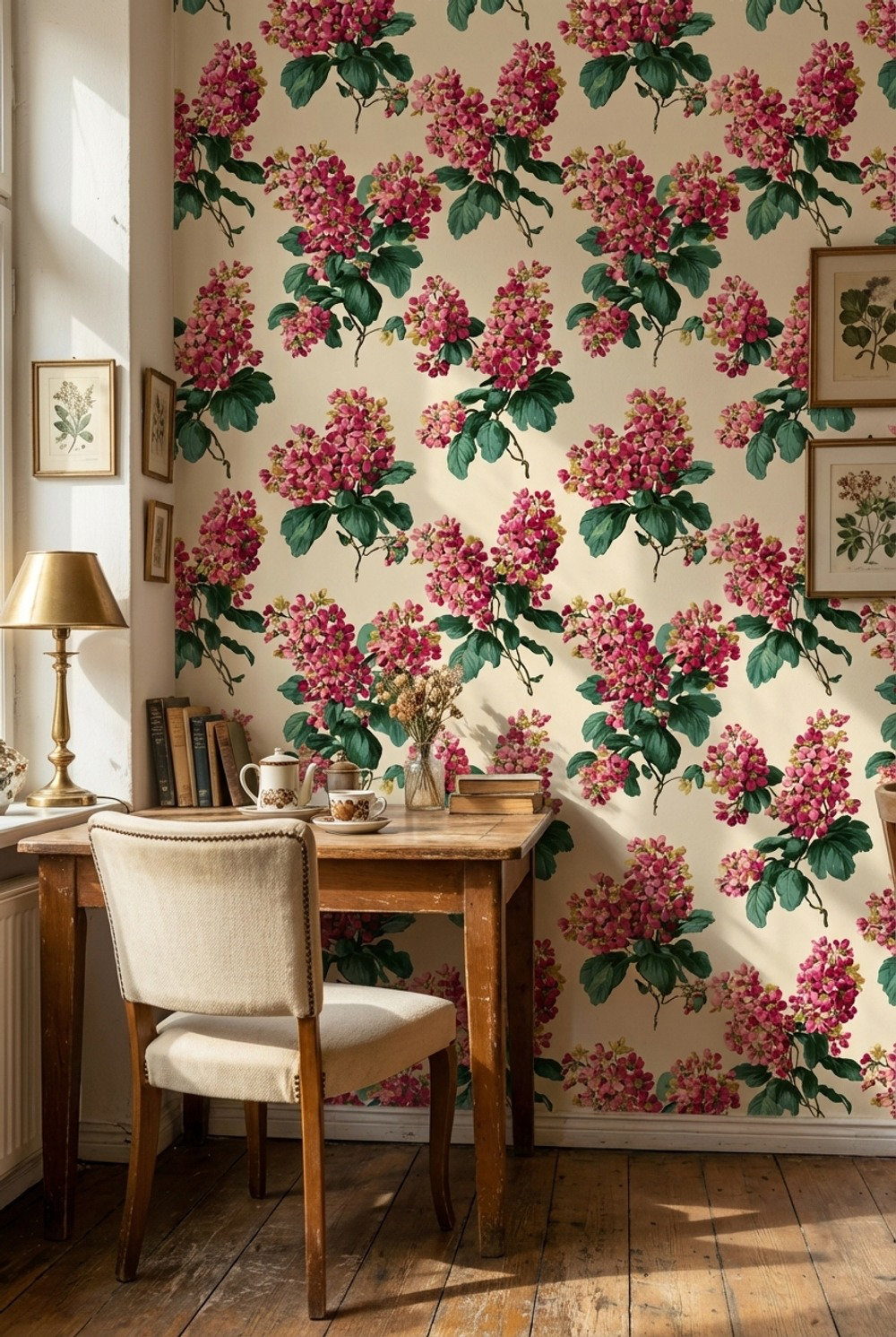 Lark Manor™ Floral Wallpaper Pink Vintage Removable Wall Decor | Wayfair
