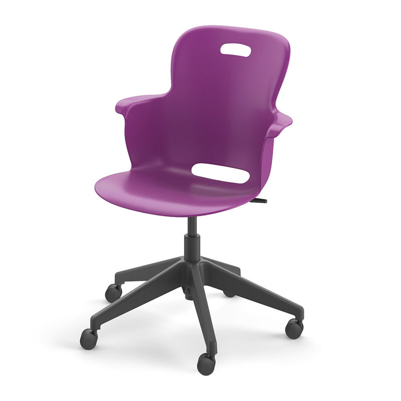 Chaise Ethos, Mauve, Roulettes rigides