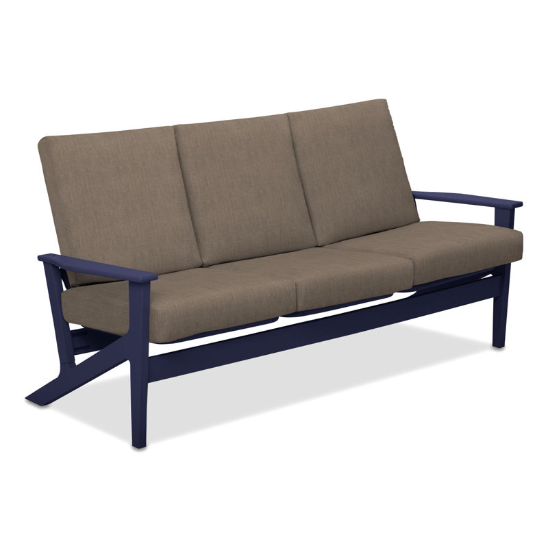 Chrisa 74.5'' Wide Patio Sofa with Cushions, Cast Ash Sunbrella® Plainweave, Graphite