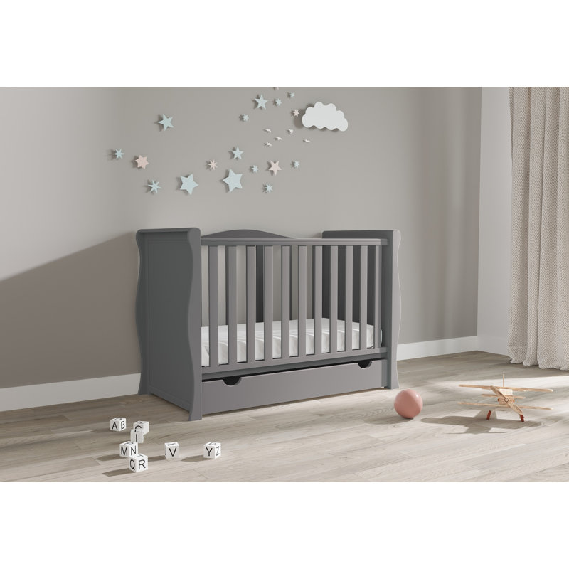 Croley Willow Sleigh Cot , Grey