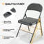 10 chaises pliantes rembourrées, gris-328885801