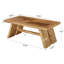 Table basse rectangulaire en bois massif 47,24 "
