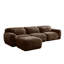 Canapé modulaire en L moelleux chocolat brun avec repose-pieds mobile, aucun assemblage requis pour le salon-1725900195