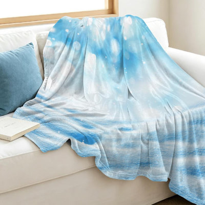 Blue Ultra Soft Flannel Fleece Throw Blanket,Winter Single-Sided Print