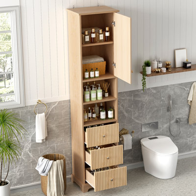 Freestanding Bathroom Storage Linen Cabinet