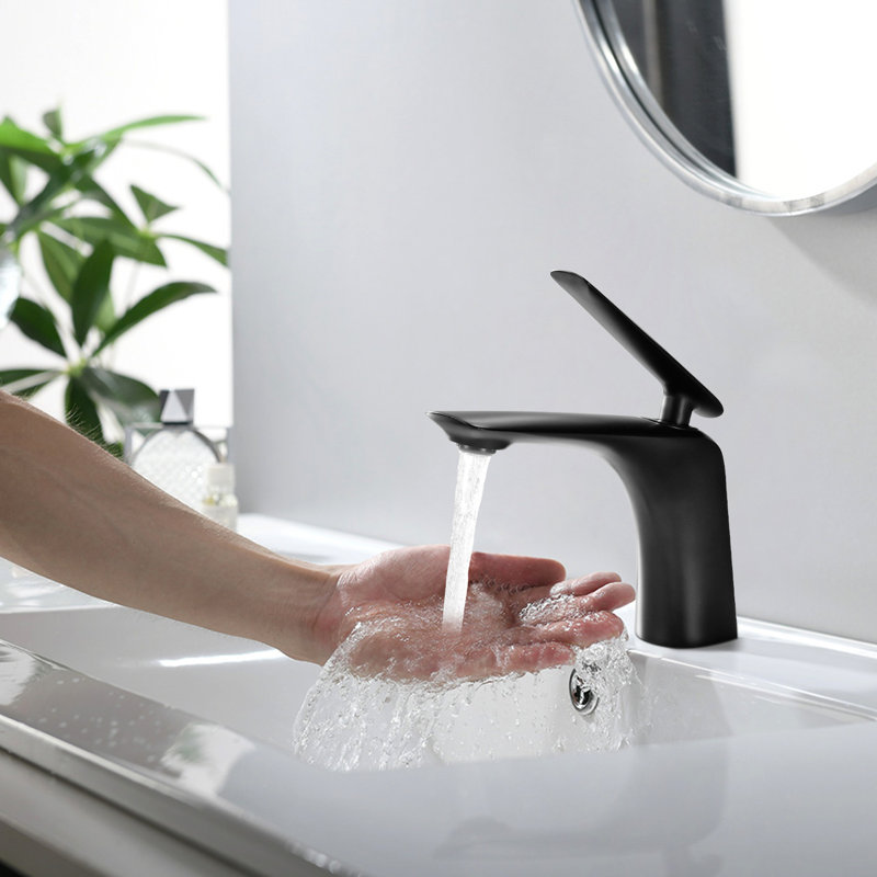 Stylish Matte Black Bathroom Tap, Brass Made Faucet With Pop Up Drain For Sink And Washbasin, Rust Drain, Construction Sink, Easy Installation Within 10 Minutes