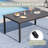 6-Person Rectangular Patio Dining Set With Stackable Textilene Chairs-1382668991
