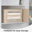 Ensemble de 3 bacs de rangement pour vêtements, boîte de rangement pliable en métal, ensemble de rangement en tissu empilable avec poignées de transport et fenêtre transparente-112728220-112728217