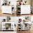 Fluted Kitchen Island With Trash Can Storage, Power Outlet, And Rolling Mobility For Modern Kitchens.-2146240176