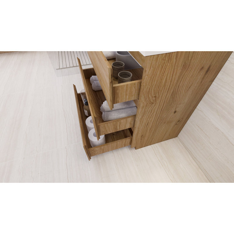 Ensemble de meuble-lavabo simple 30 po Lawncrest, Chêne naturel