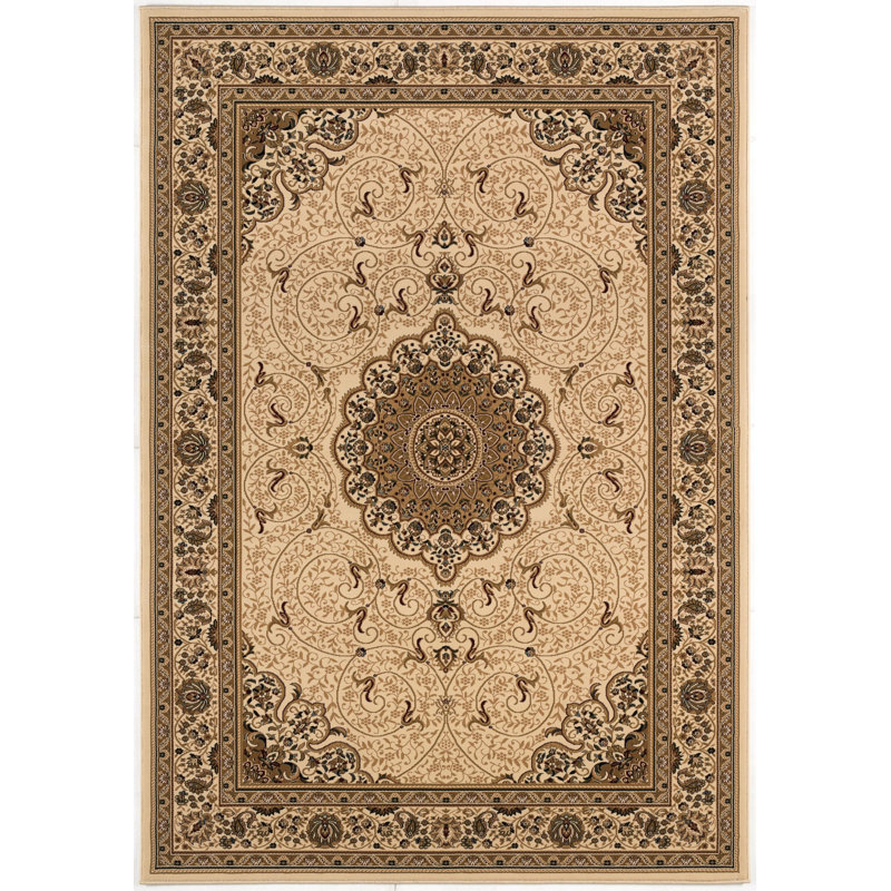 2' X 3' Beige And Brown Oriental Area Rug